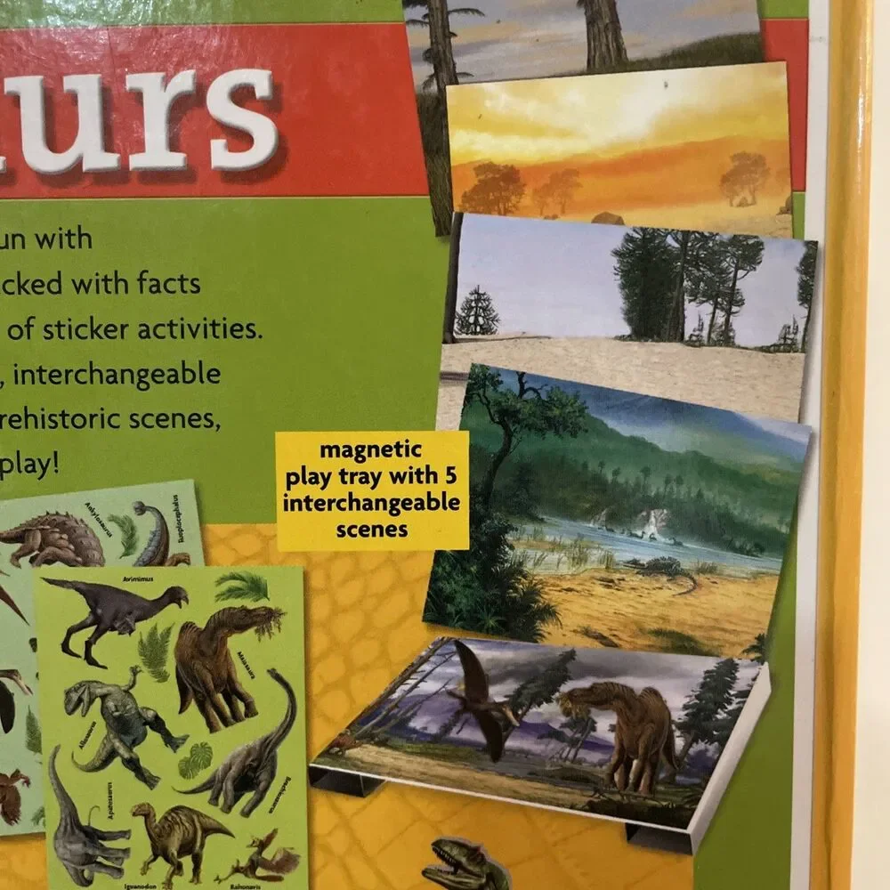 NEW Dinosaurs‎ Magnetic Learning Activity Book Stickers Play Tray Models Magnets